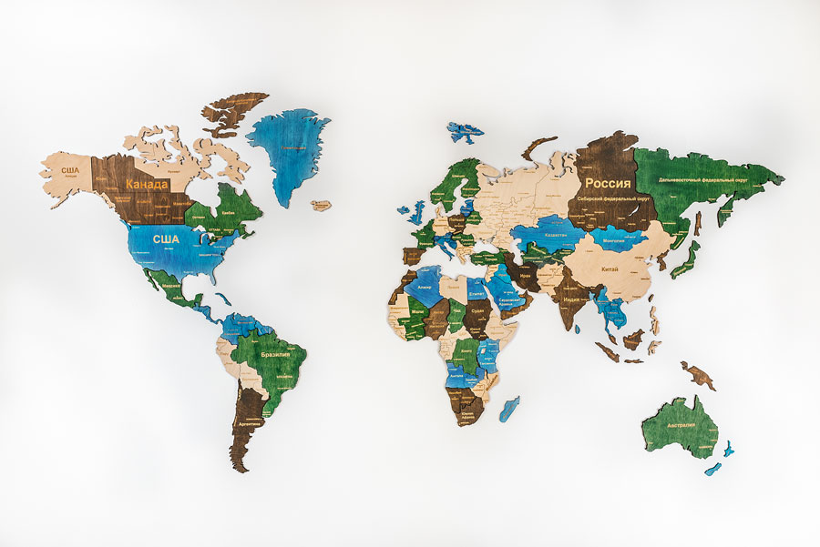 Выбирайте деревянную карту мира на стену по своим пожеланиям