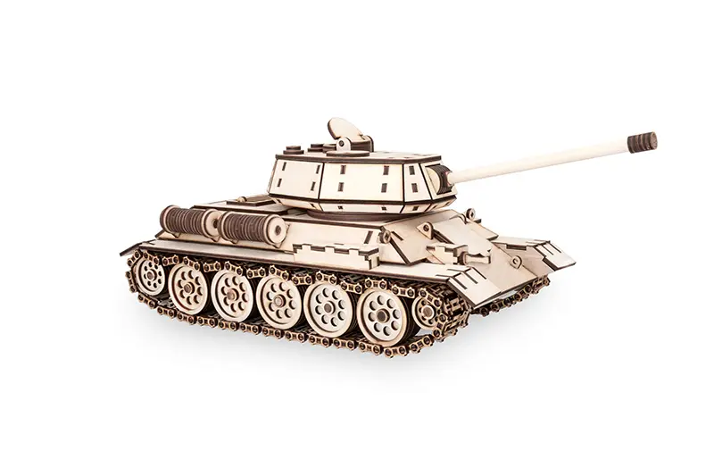 Сборная деревянная модель «Механический Танк Т-34-85» (EWA)